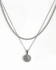 Atlas Silver Compass Necklace Set